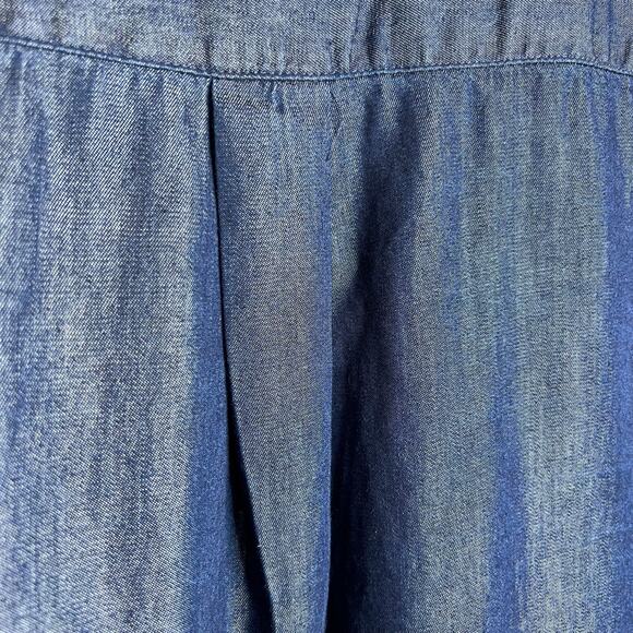 JNY Blue Chambray Long-sleeve Button-down Shirt in Dark Wash Women's 3X - Picture 6 of 10